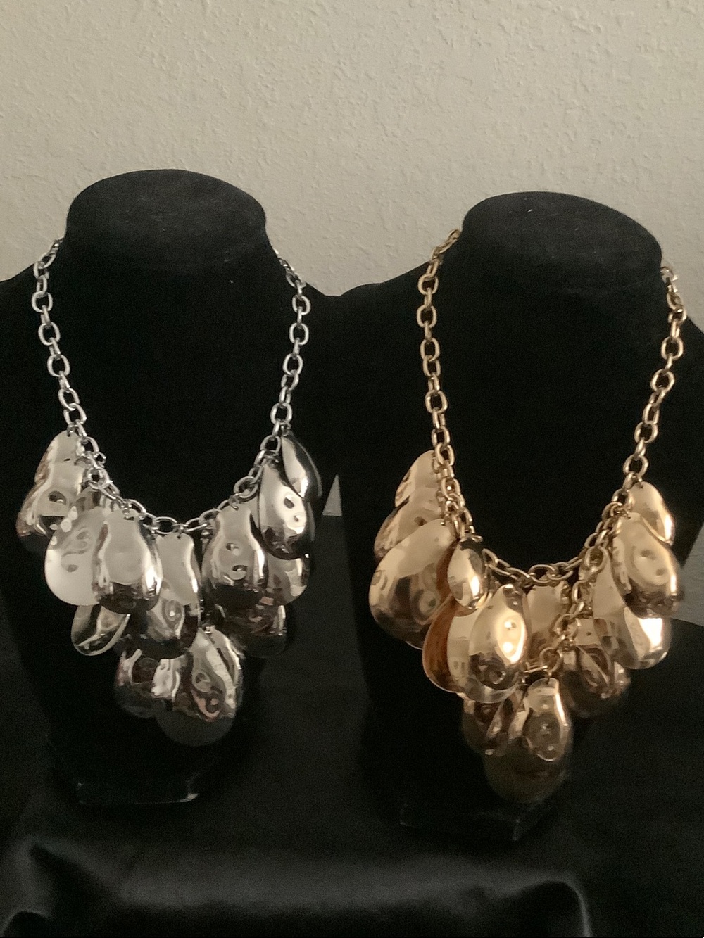 Gold and Silver Chunky Teardrop Statement Necklaces - Women Jewelry